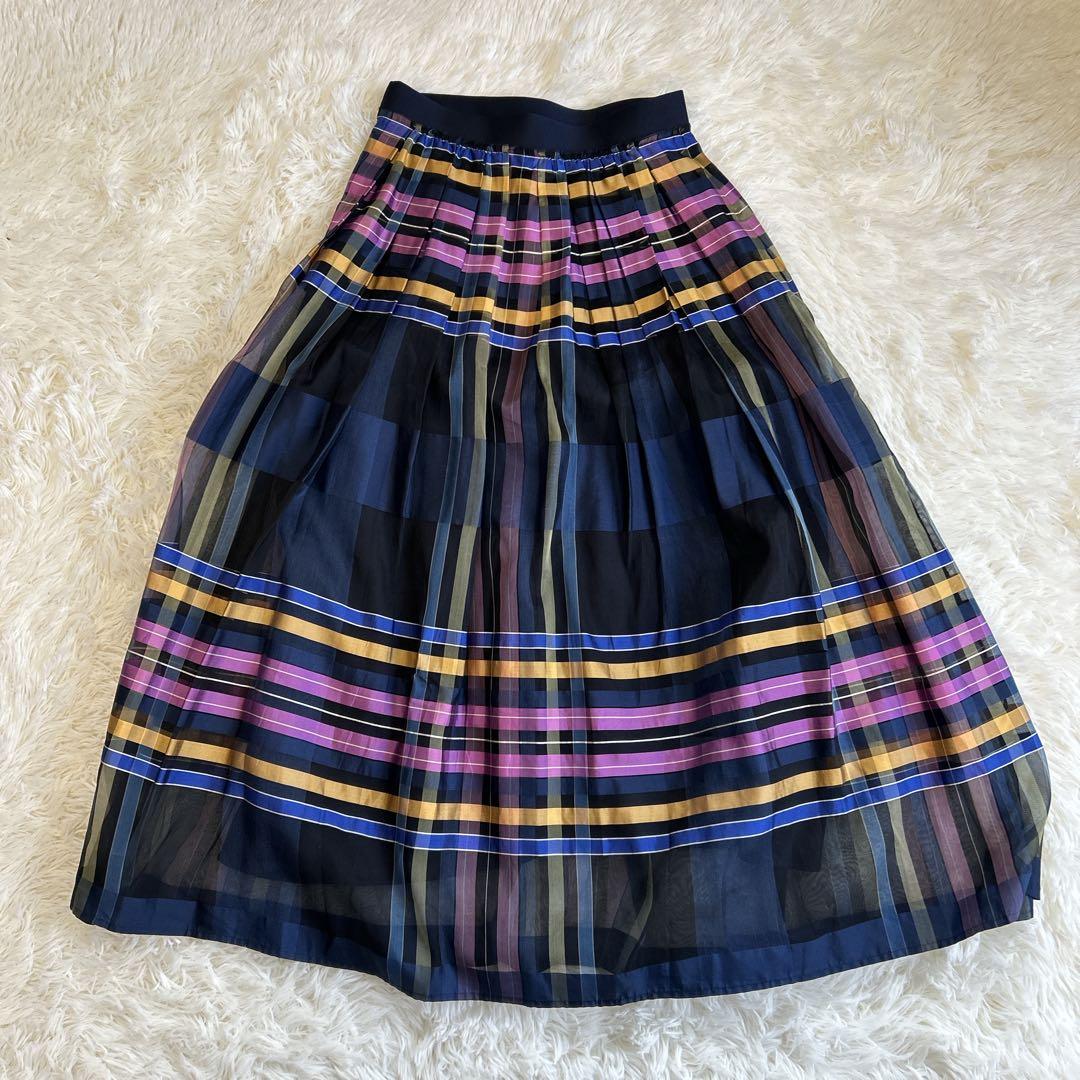 美品✨アナイ シルク100% オーガンジーフレアスカート
