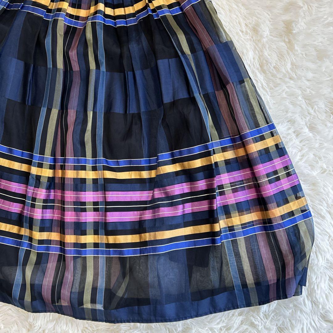 美品✨アナイ シルク100% オーガンジーフレアスカート