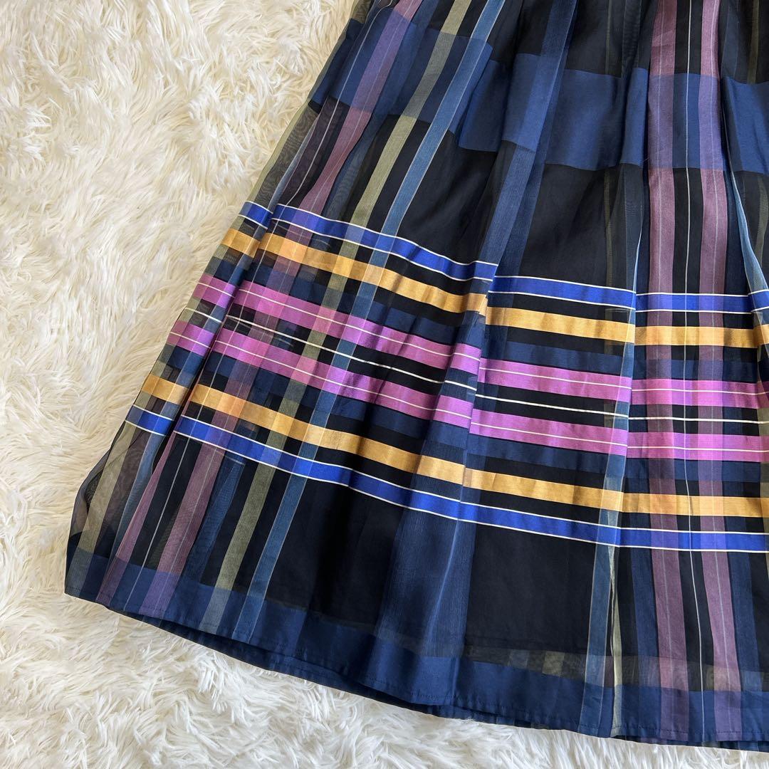 美品✨アナイ シルク100% オーガンジーフレアスカート