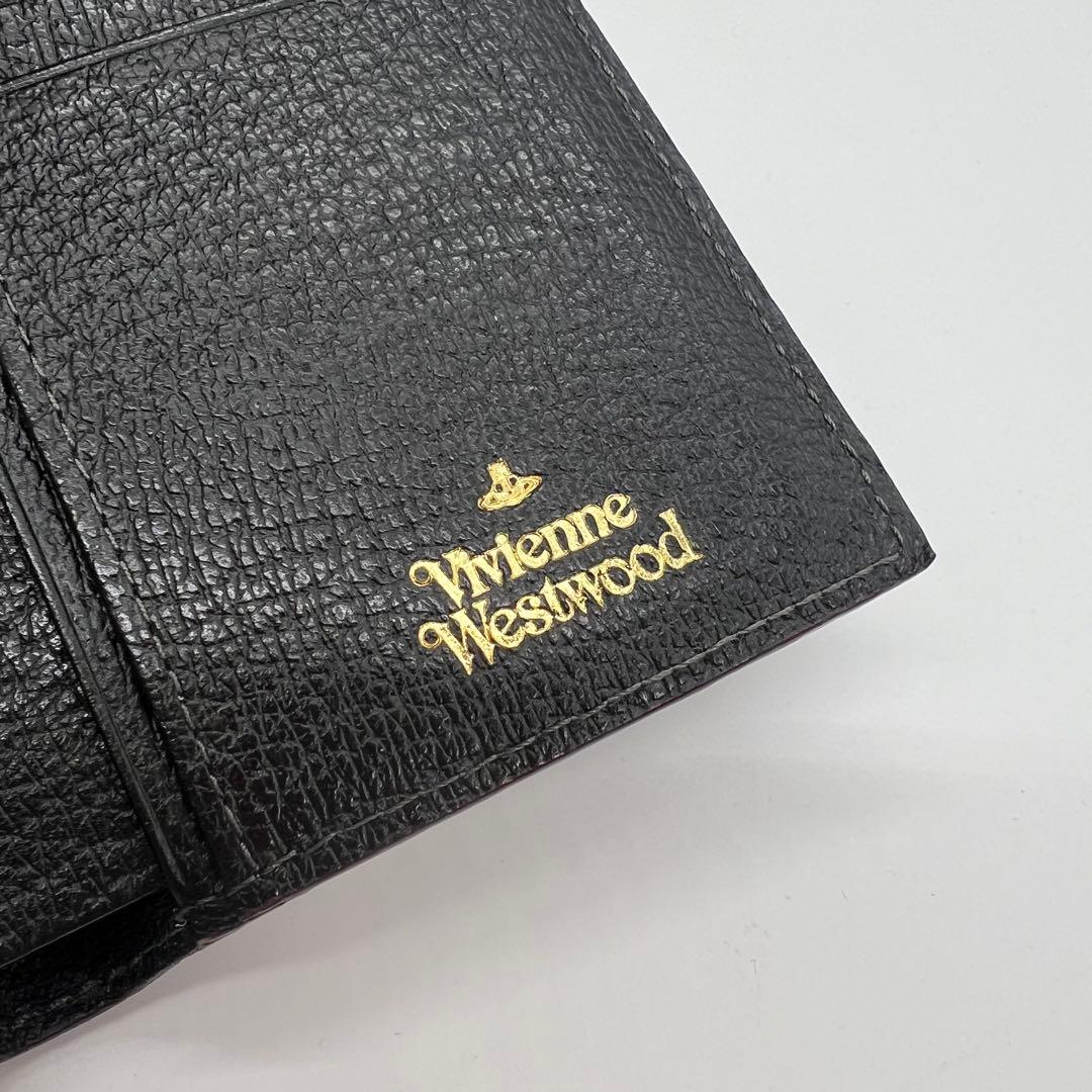 Vivienne Westwood　三つ折り財布　レザー　オーブ　がま口　黒