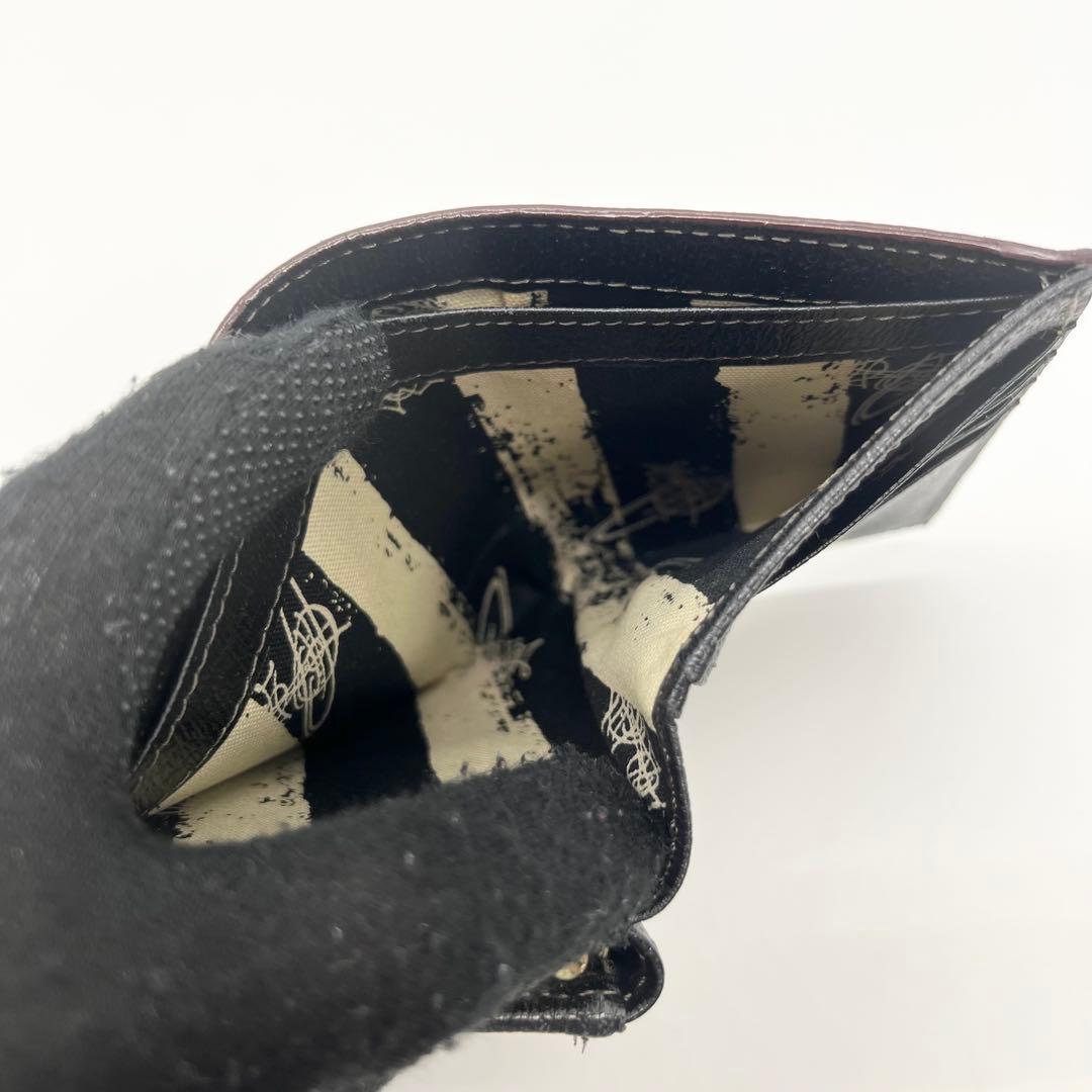 Vivienne Westwood　三つ折り財布　レザー　オーブ　がま口　黒