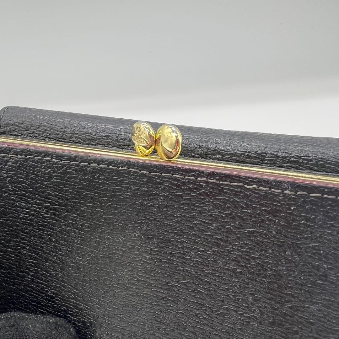 Vivienne Westwood　三つ折り財布　レザー　オーブ　がま口　黒