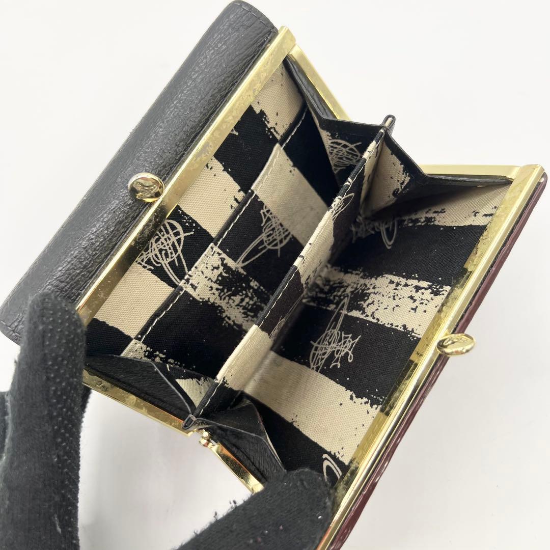 Vivienne Westwood　三つ折り財布　レザー　オーブ　がま口　黒