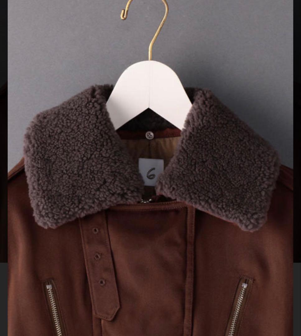ジャケット・アウター 6 ROKU BOA COLLAR ZIP COAT