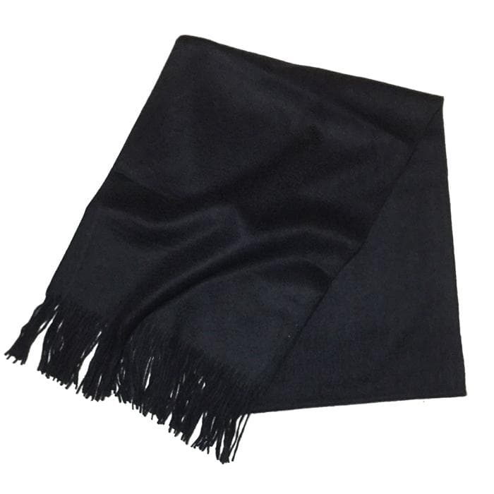 値下70㎝×200超大判 100% カシミヤストールマフラーBLK新品