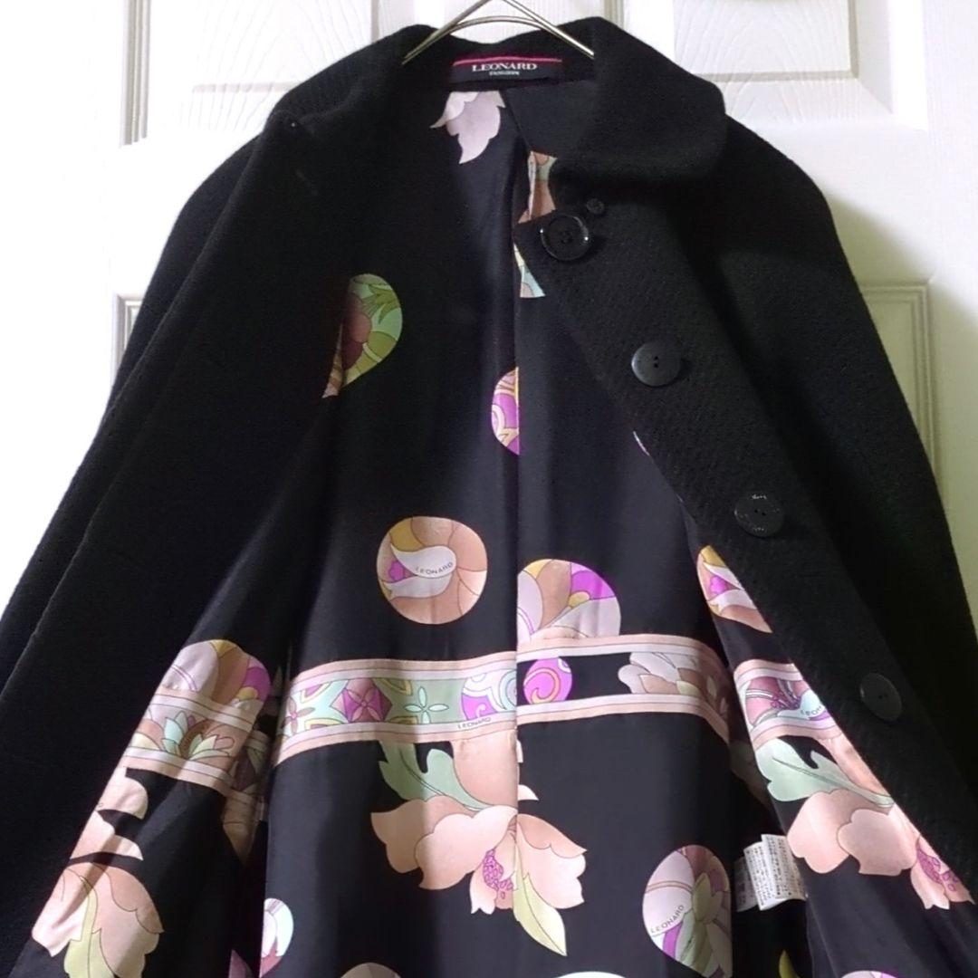 【専用】◎未使用　レオナール　LEONARD　ロングコート　お花柄　トリム