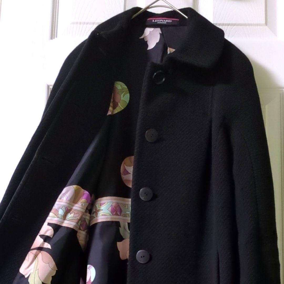 【専用】◎未使用　レオナール　LEONARD　ロングコート　お花柄　トリム
