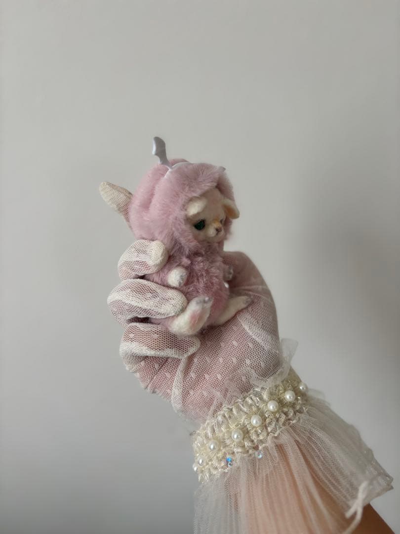 アートドール　桃幻獣　羊毛フェルト