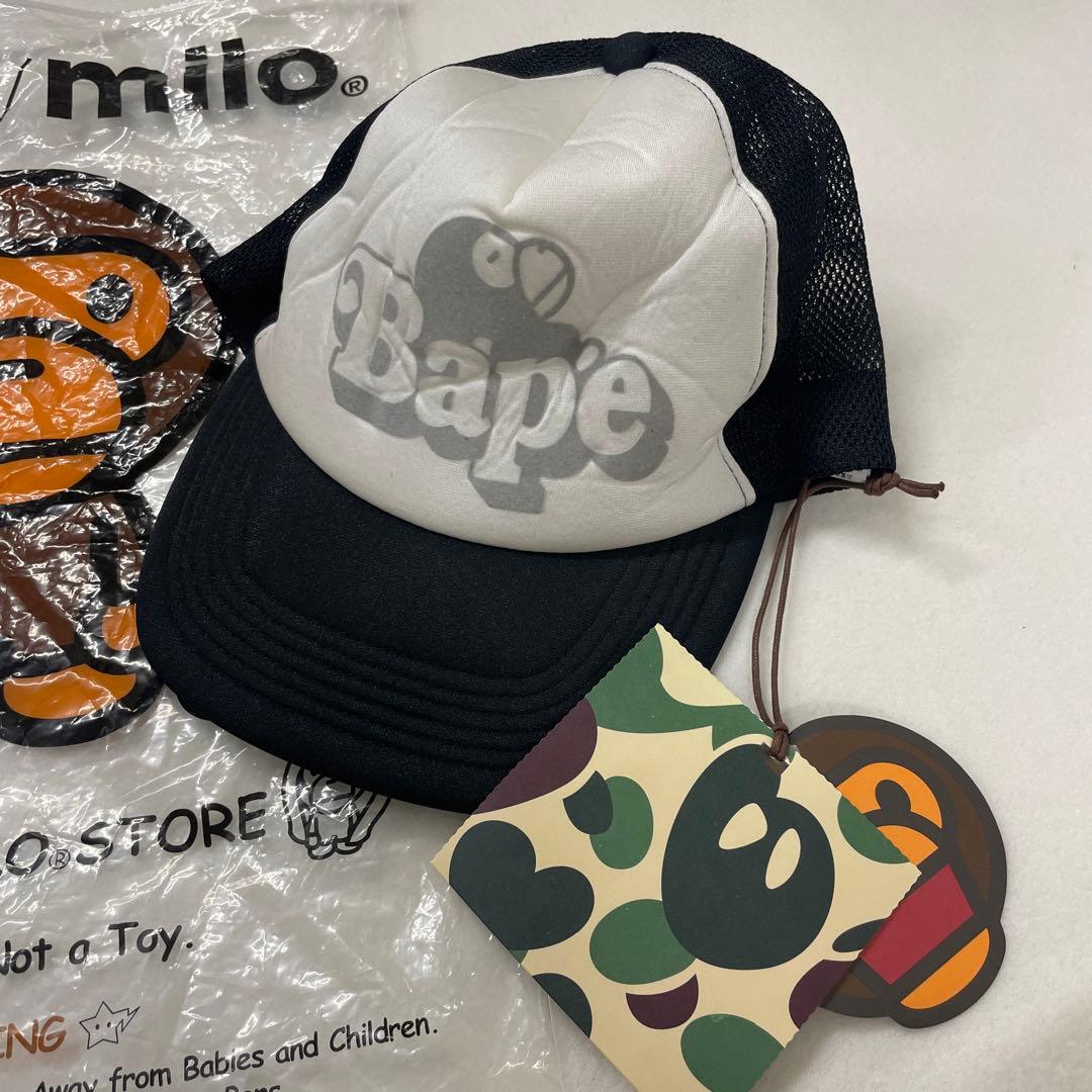 お昼寝マイロBAPE LOGO メッシュキャップbathing ape BAPE