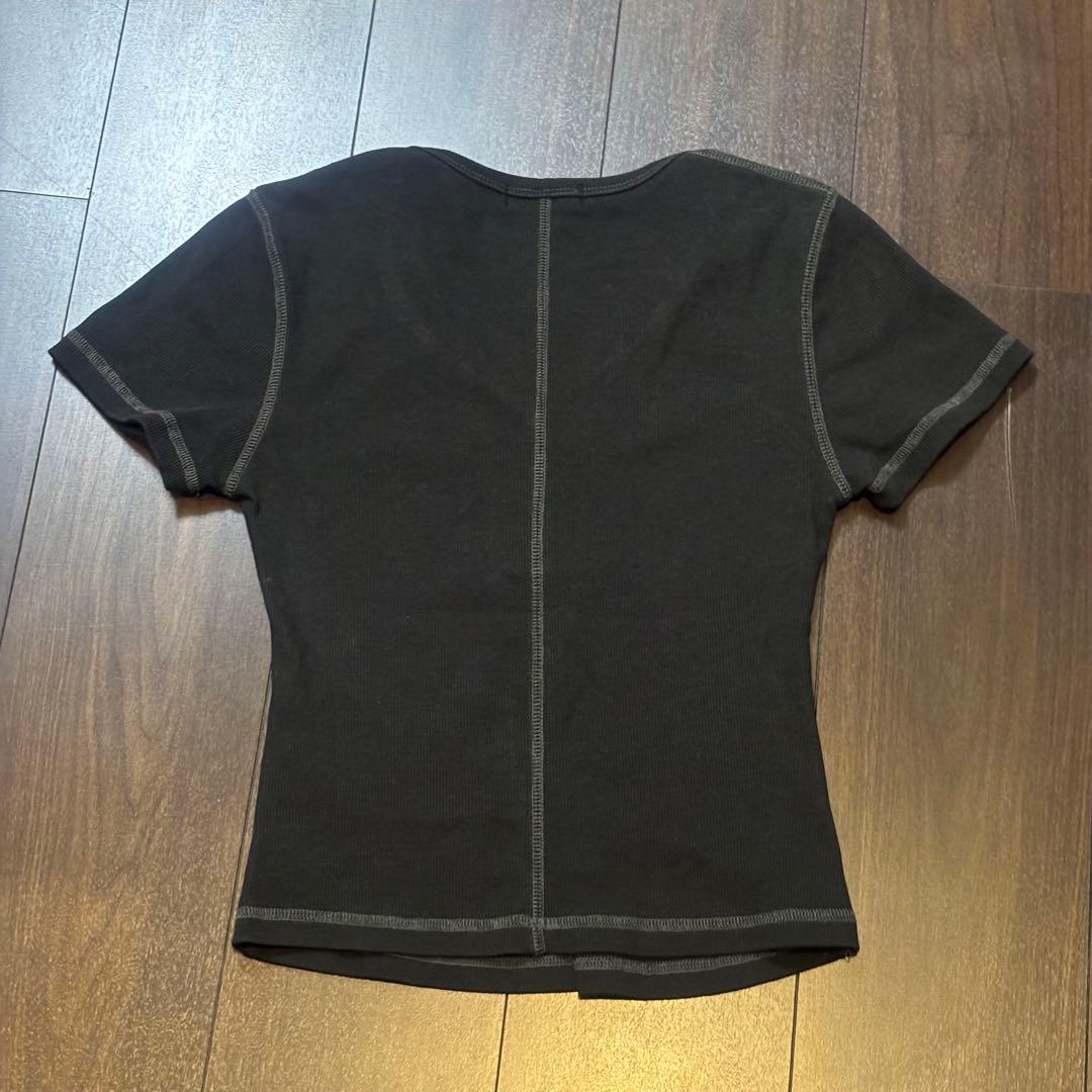 ASON as\"on LEAF BUTTON T/ BLACK アズオン