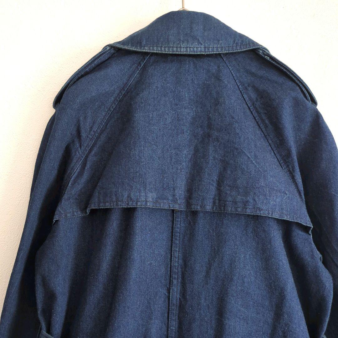 【ロックスペニー】国産レトロ古着70S　ヴィンテージ　デニムトレンチコート 　S
