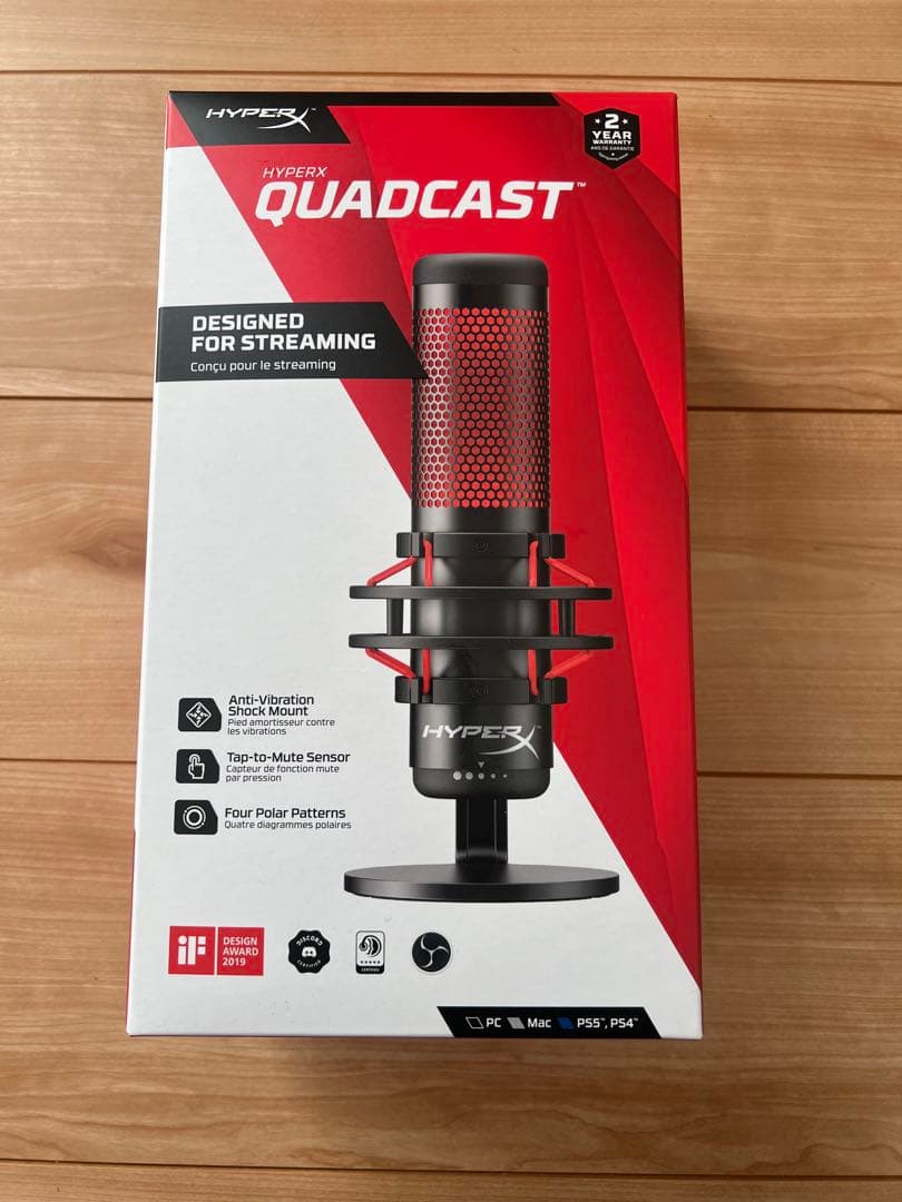 HyperX QuadCast - USBマイク（ブラック-レッド）
