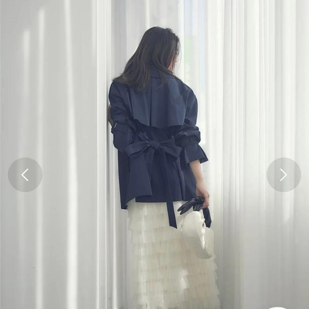 ミドル丈ストレッチコート ネイビー