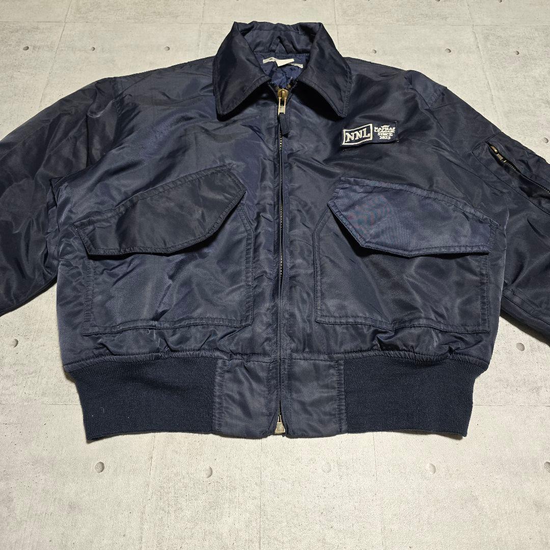 希少90s NAFNAFナフナフMA-1フライトジャケットMショート丈 ネイビー