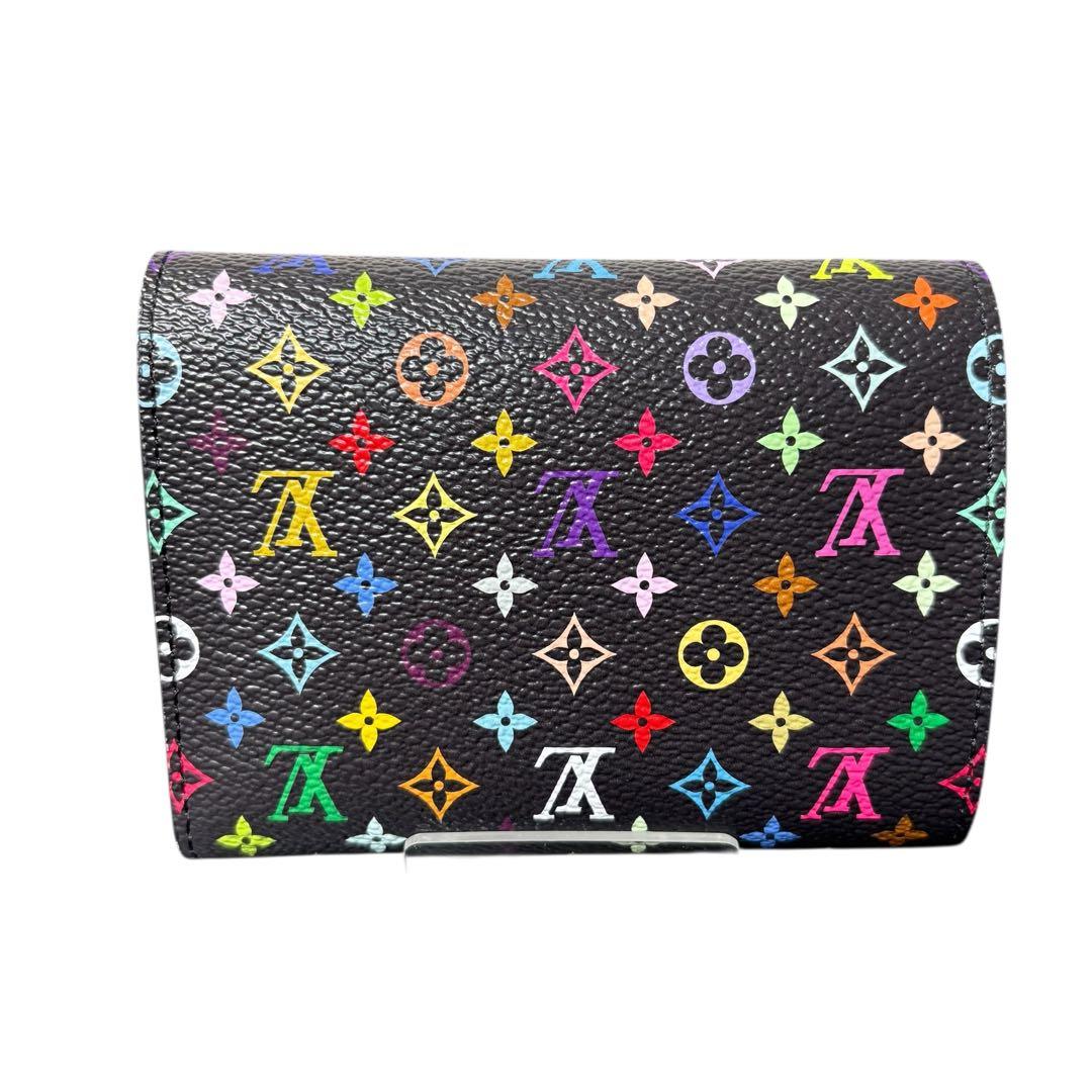 ルイヴィトン LV×TM 村上隆 ヴィクトリーヌ マルチカラー 3つ折り財布