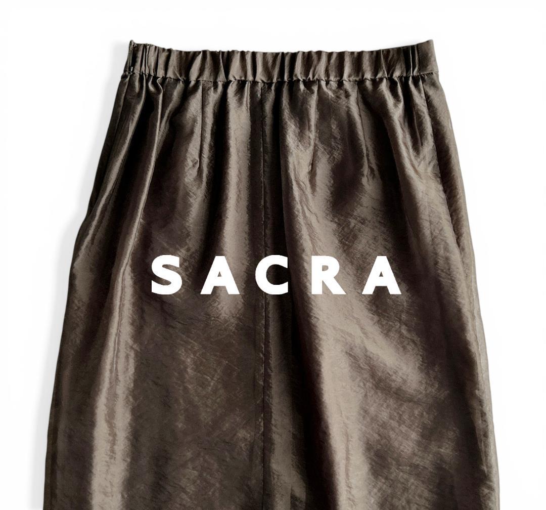 未使用級 SACRAサクラ 定価2.9万 上質オーガンジーラップ ロングスカート