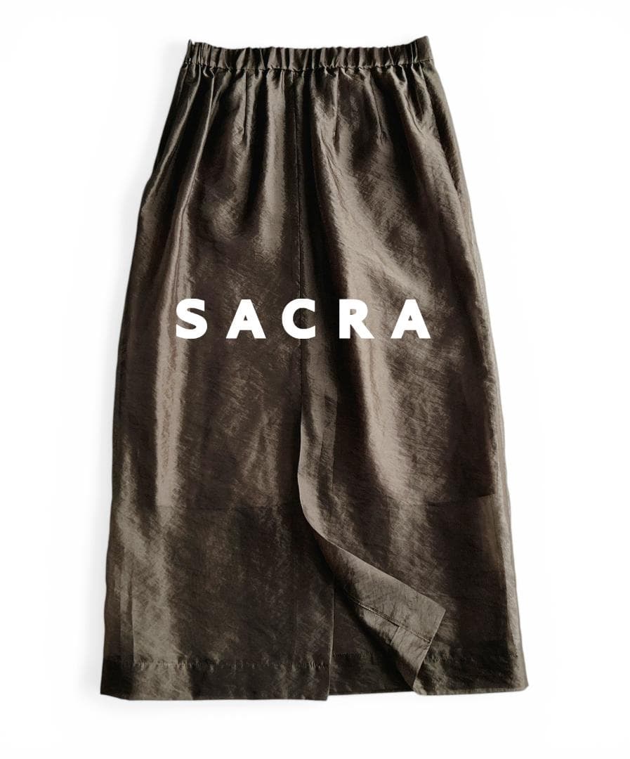 未使用級 SACRAサクラ 定価2.9万 上質オーガンジーラップ ロングスカート