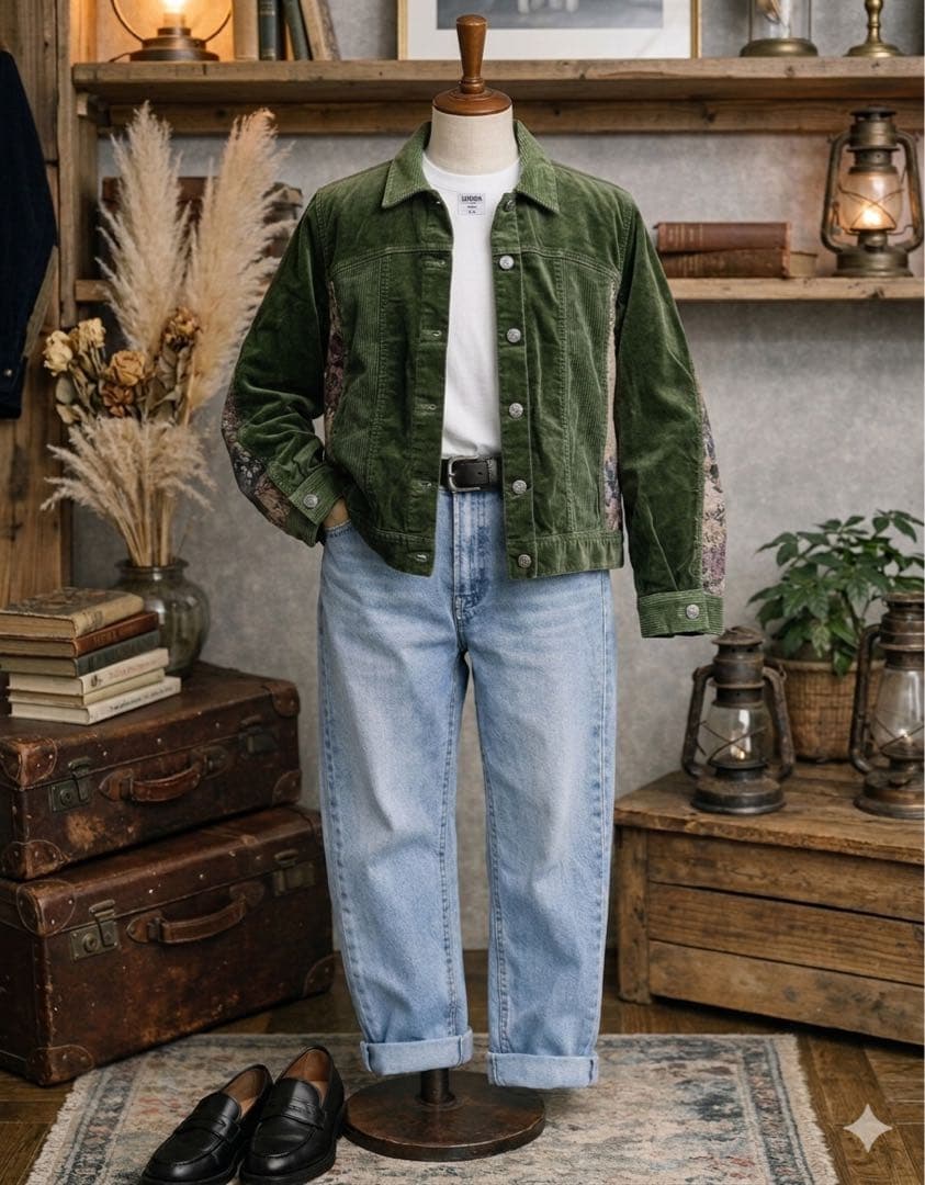 90s ゴブラン タペストリー パッチワークJKT ArtWear 花柄