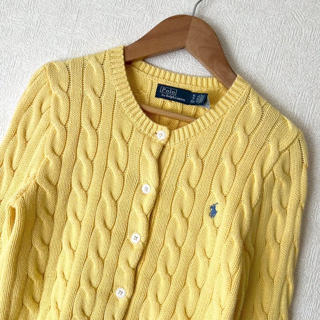 POLO RALPH LAUREN コットン ケーブルニットカーディガン XS