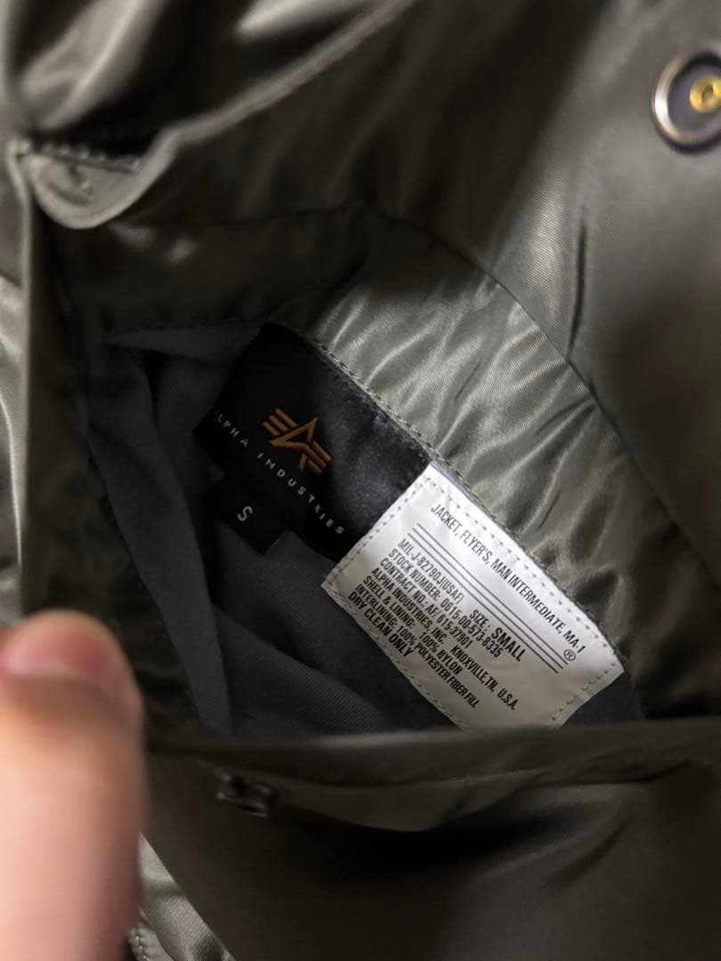 ALPHA MA-1 FLIGHT JACKET ダークグレー　極美品　サイズS