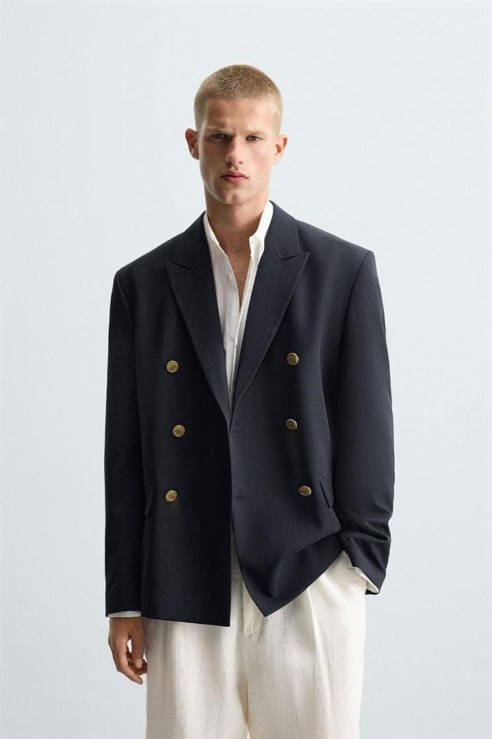 ZARA ザラ ダブルブレストブレザー EU46