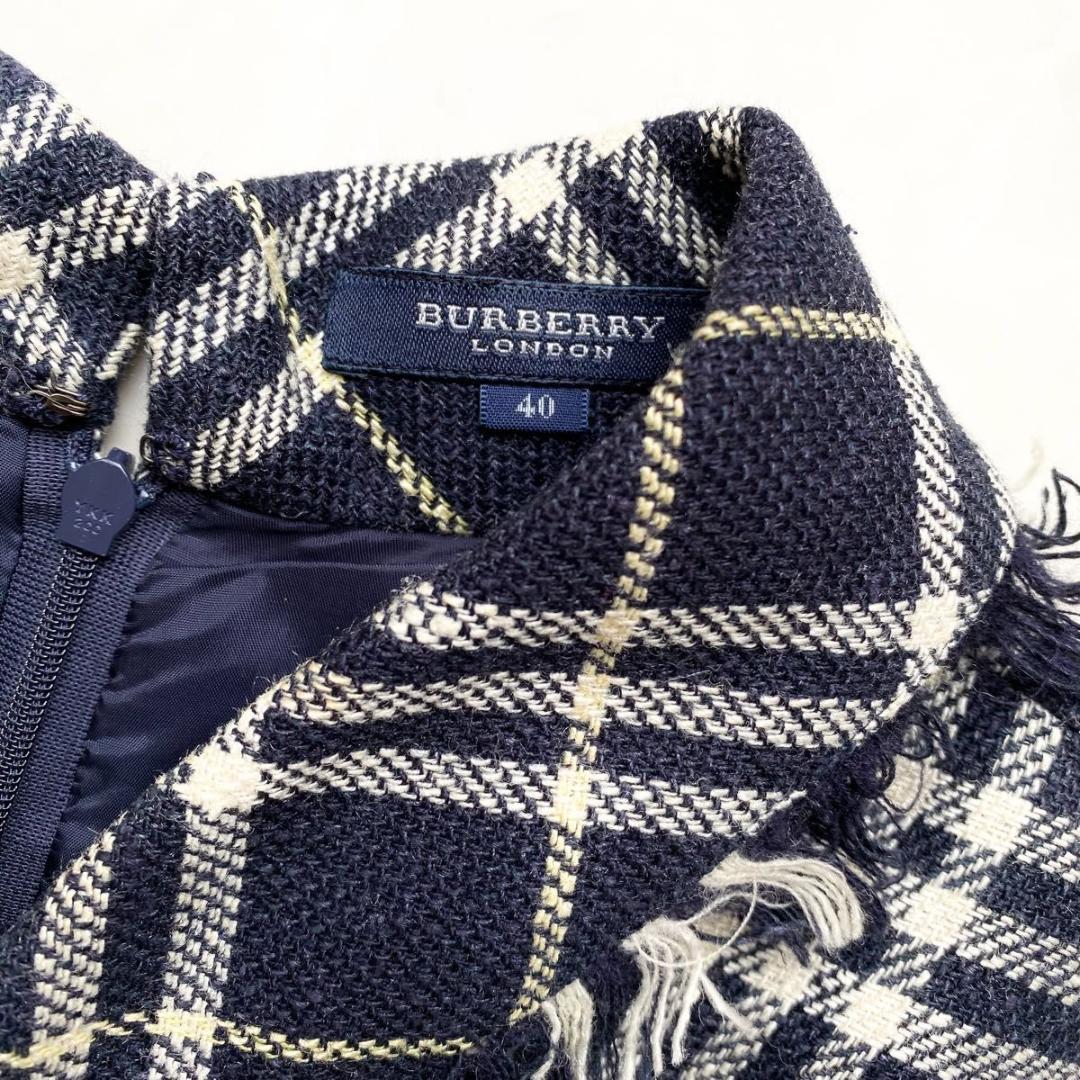 BURBERRY LONDON 半袖ワンピース ノバチェック　ベルト付 40 L