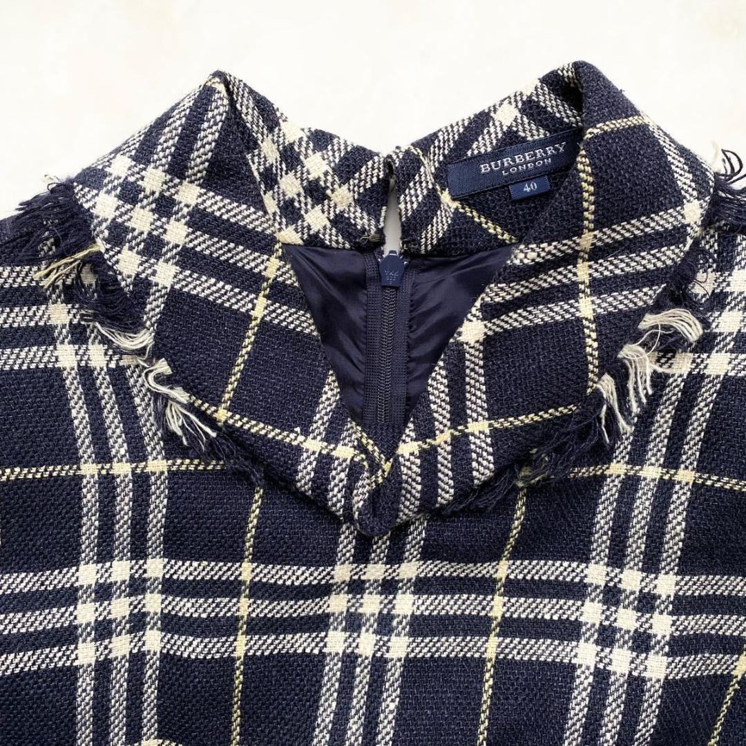 BURBERRY LONDON 半袖ワンピース ノバチェック　ベルト付 40 L