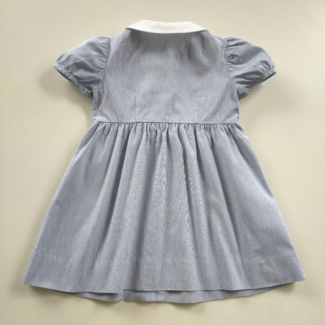 美品★現行品★90cm familiar 襟付きストライプ半袖ワンピース