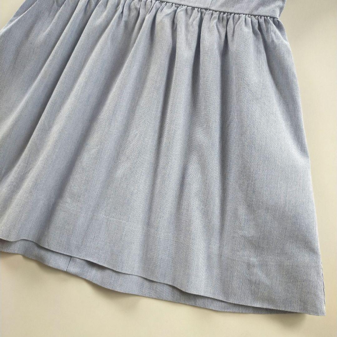 美品★現行品★90cm familiar 襟付きストライプ半袖ワンピース