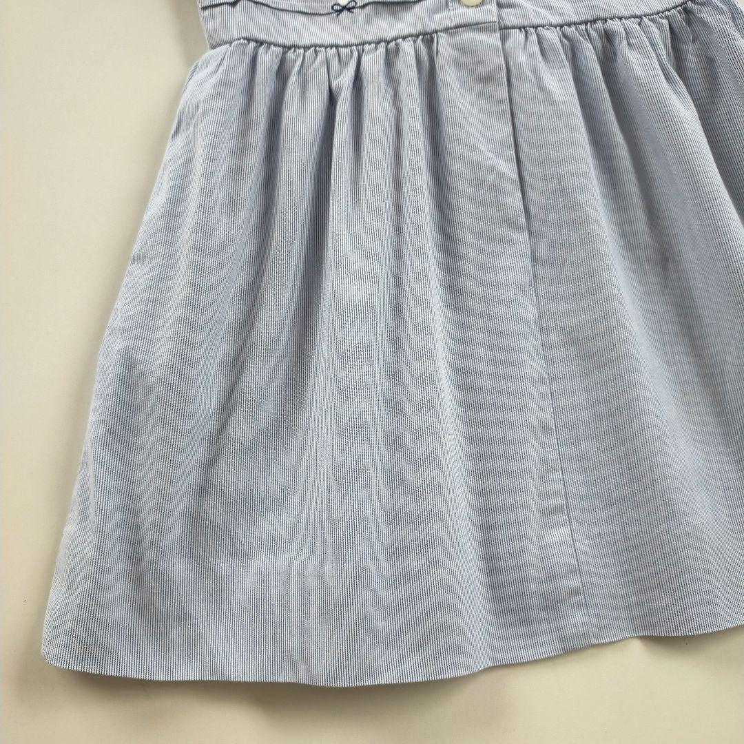 美品★現行品★90cm familiar 襟付きストライプ半袖ワンピース