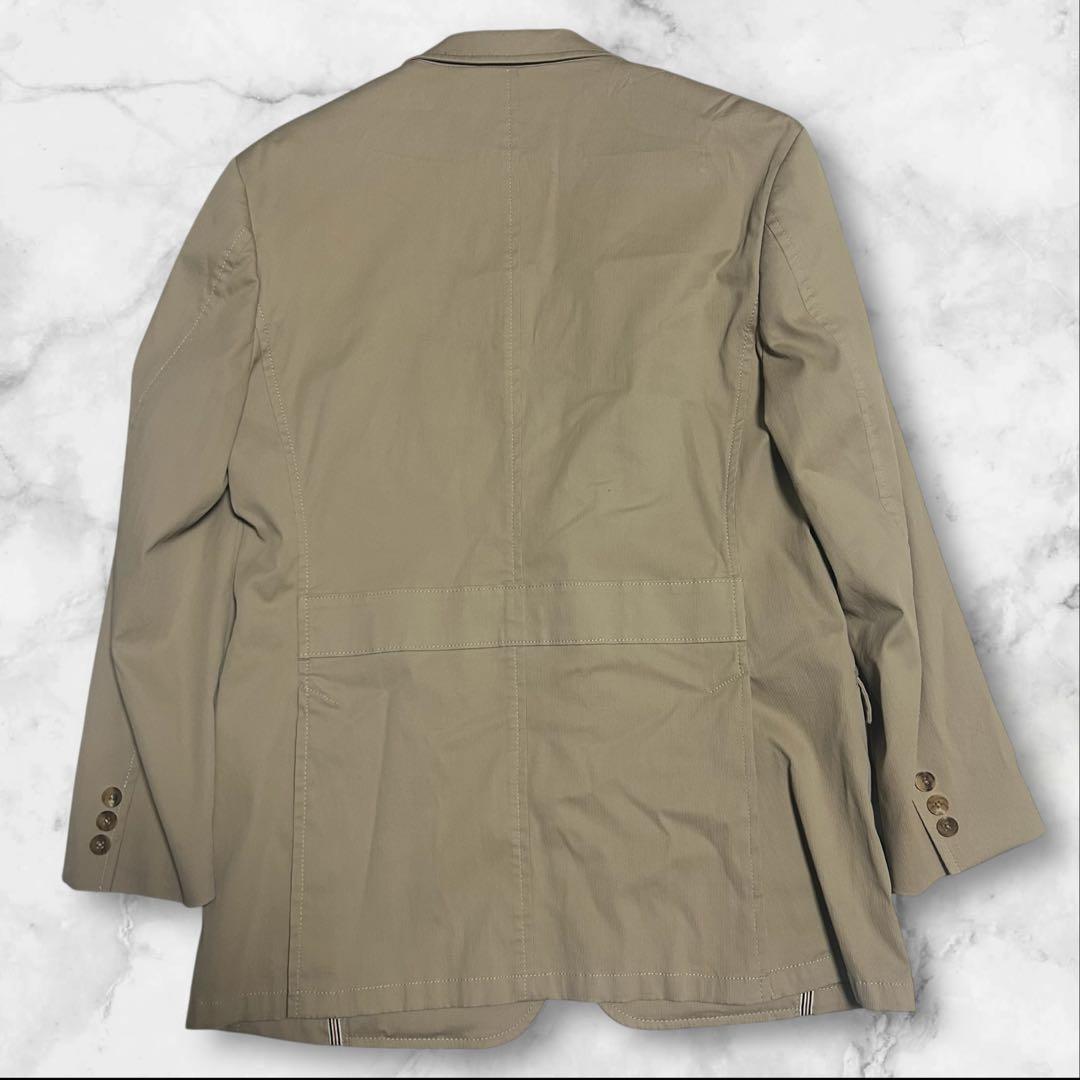 【美品】DAKS テーラードジャケット ベージュ L オンワード樫山 ストレッチ