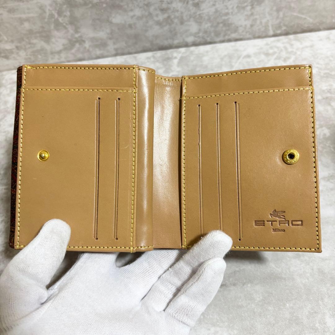 H298 美品✨Etro エトロ　ウォレット　二つ折り財布　ペイズリー柄