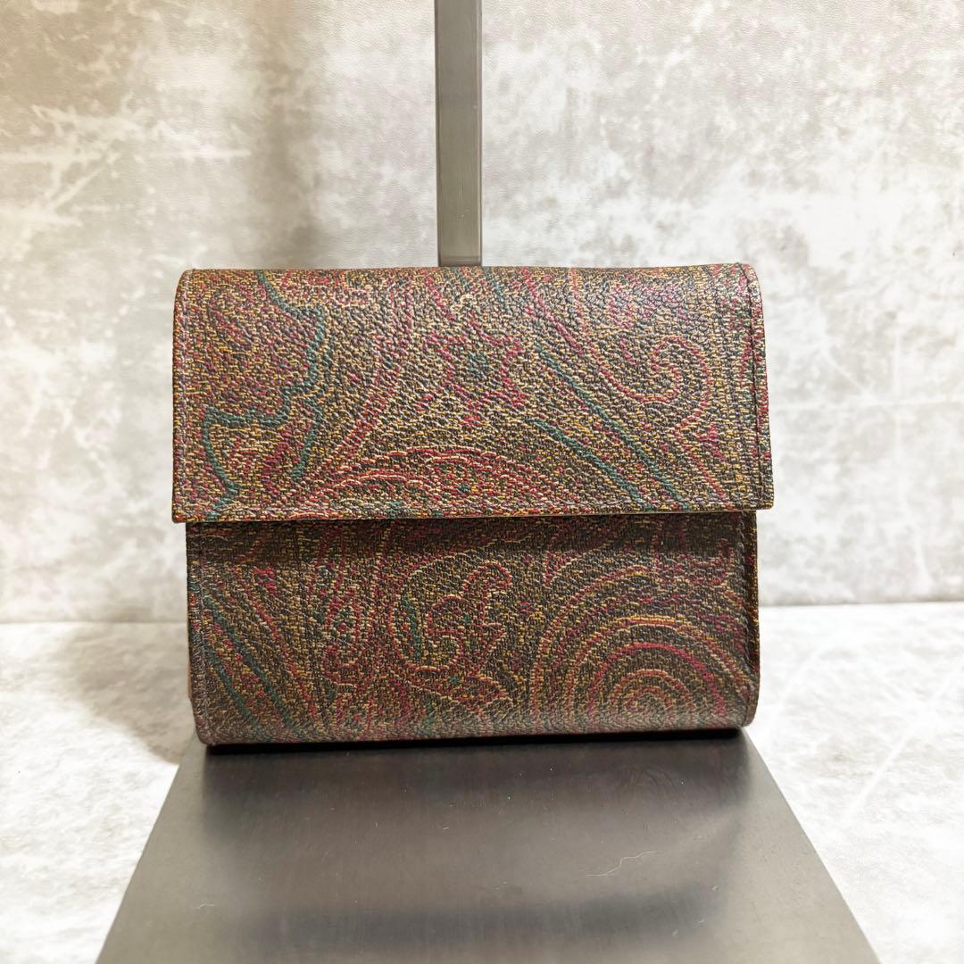 H298 美品✨Etro エトロ　ウォレット　二つ折り財布　ペイズリー柄