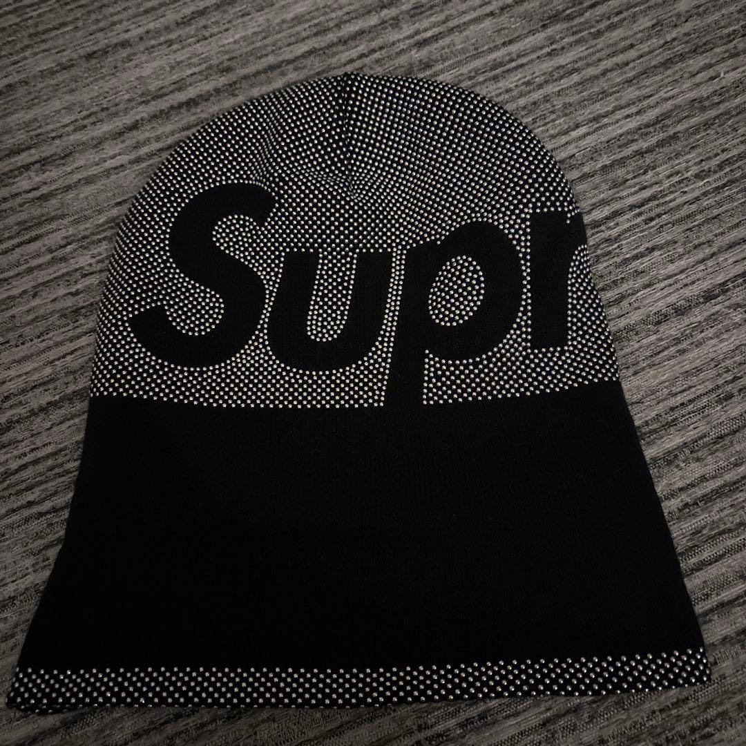 Supreme ニット帽 ブラック/ホワイト