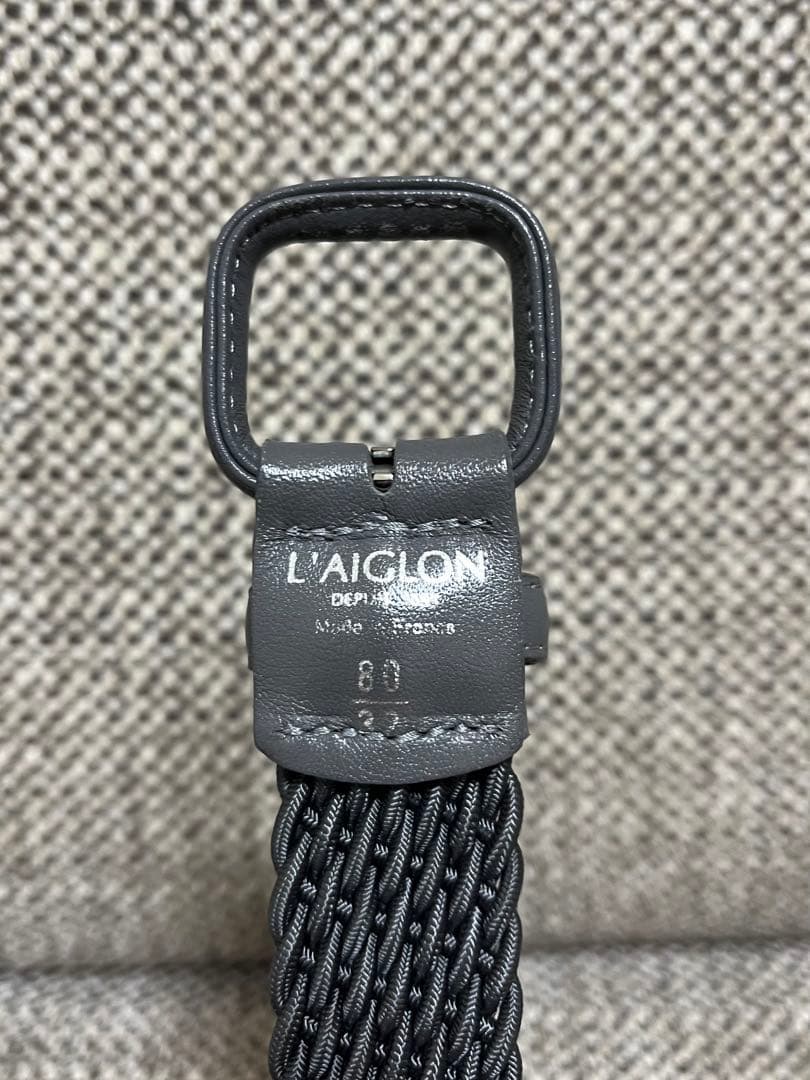 L’AIGLON エラスティックメッシュベルト　80/32 ダークグレー