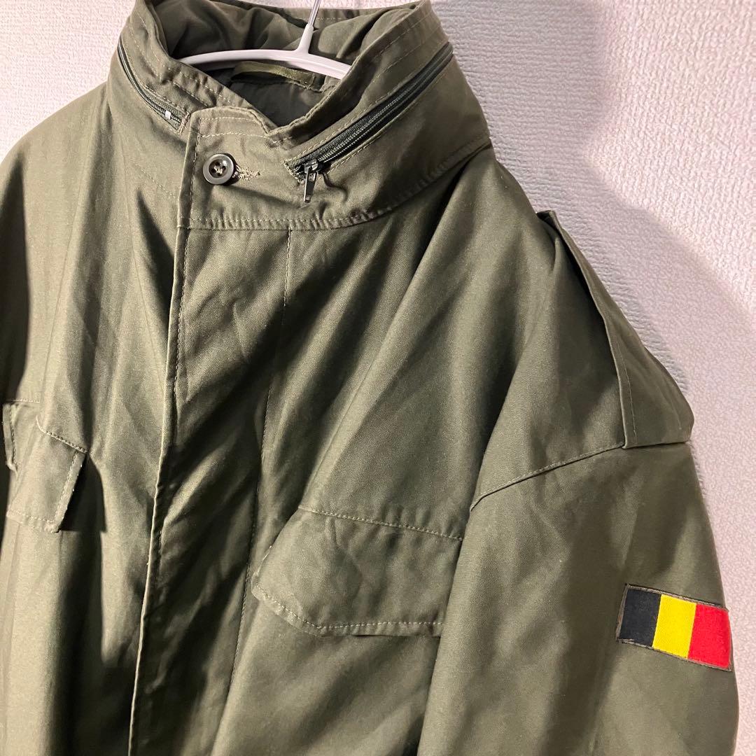 ベルギー軍 実物 1987年製 ミリタリーコート フード付 ロングコート
