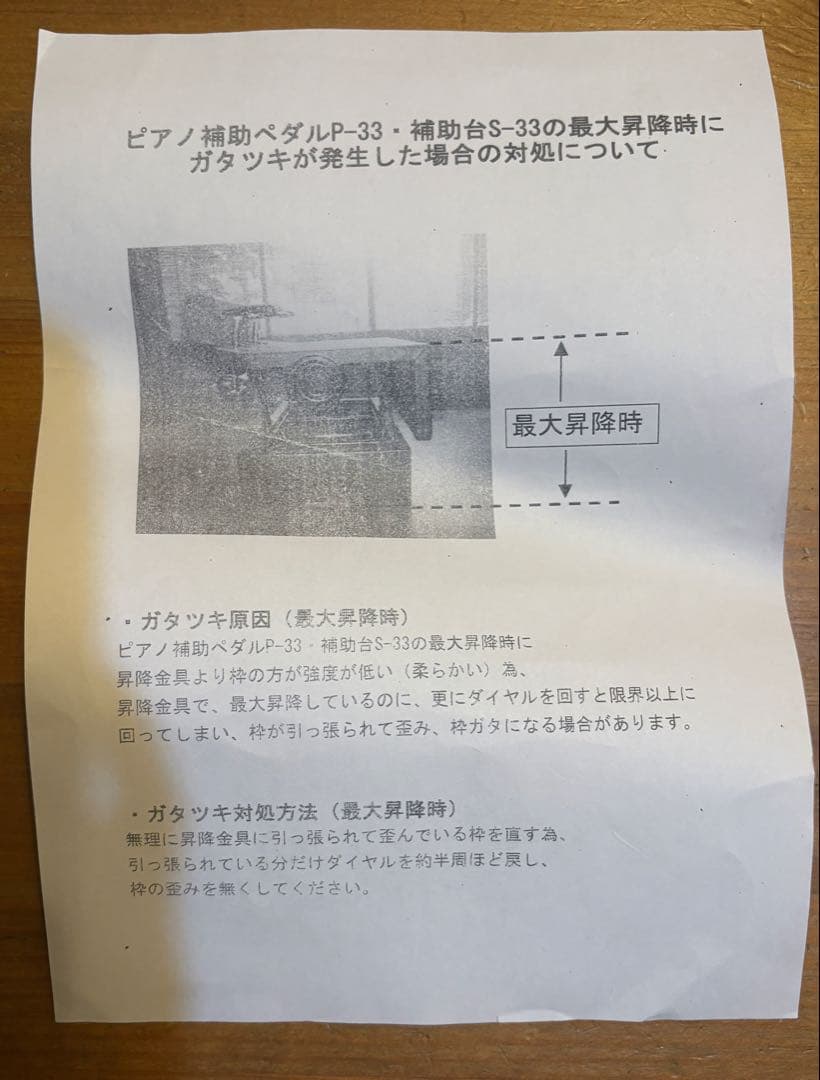 ピアノ 補助台 足置き台 黒の調整ノブ付き機器 イトマサのピアノ補助台