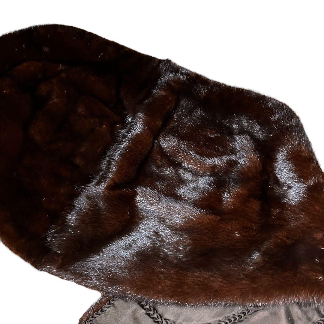 【美品】SAGA MINK SELECTED 　金タグ　ミンク　ショール