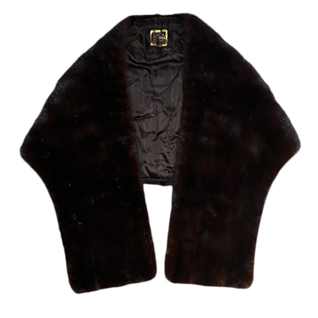 【美品】SAGA MINK SELECTED 　金タグ　ミンク　ショール