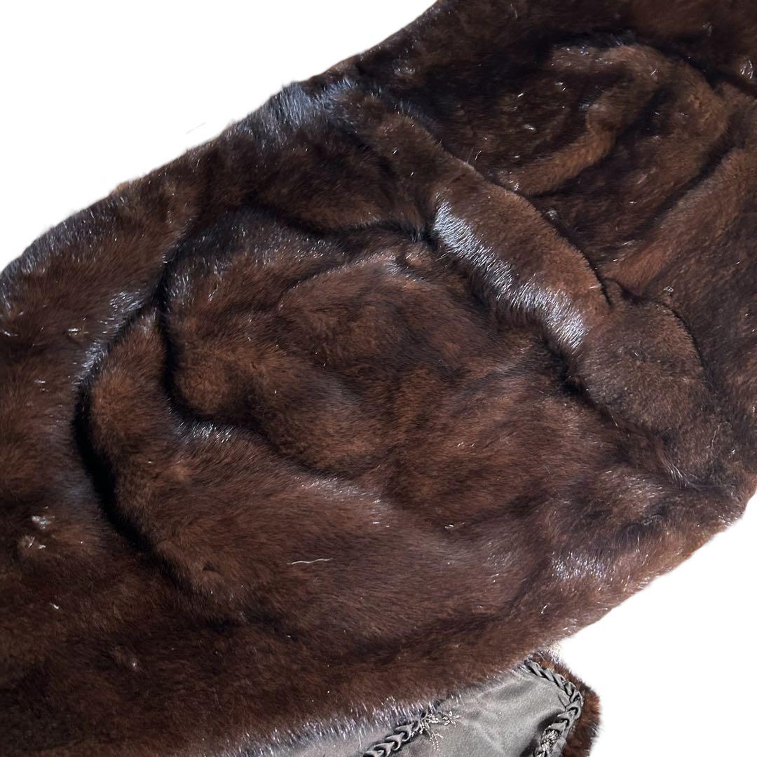 【美品】SAGA MINK SELECTED 　金タグ　ミンク　ショール