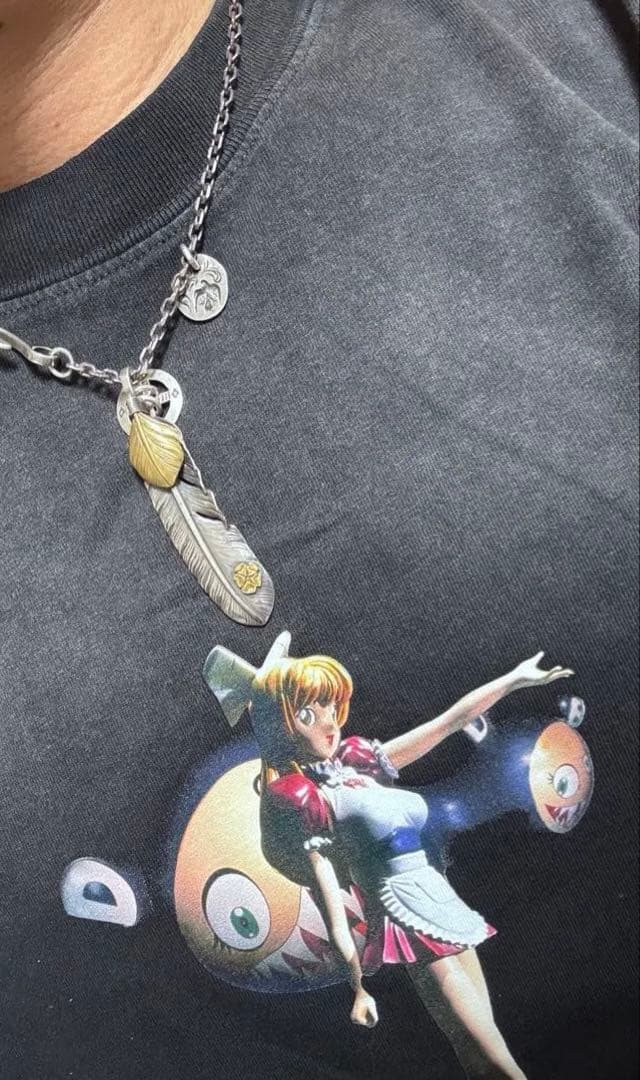 着画goro's特大上金フェザーローズ唐草メタルマルカンチェーンイーグルフック