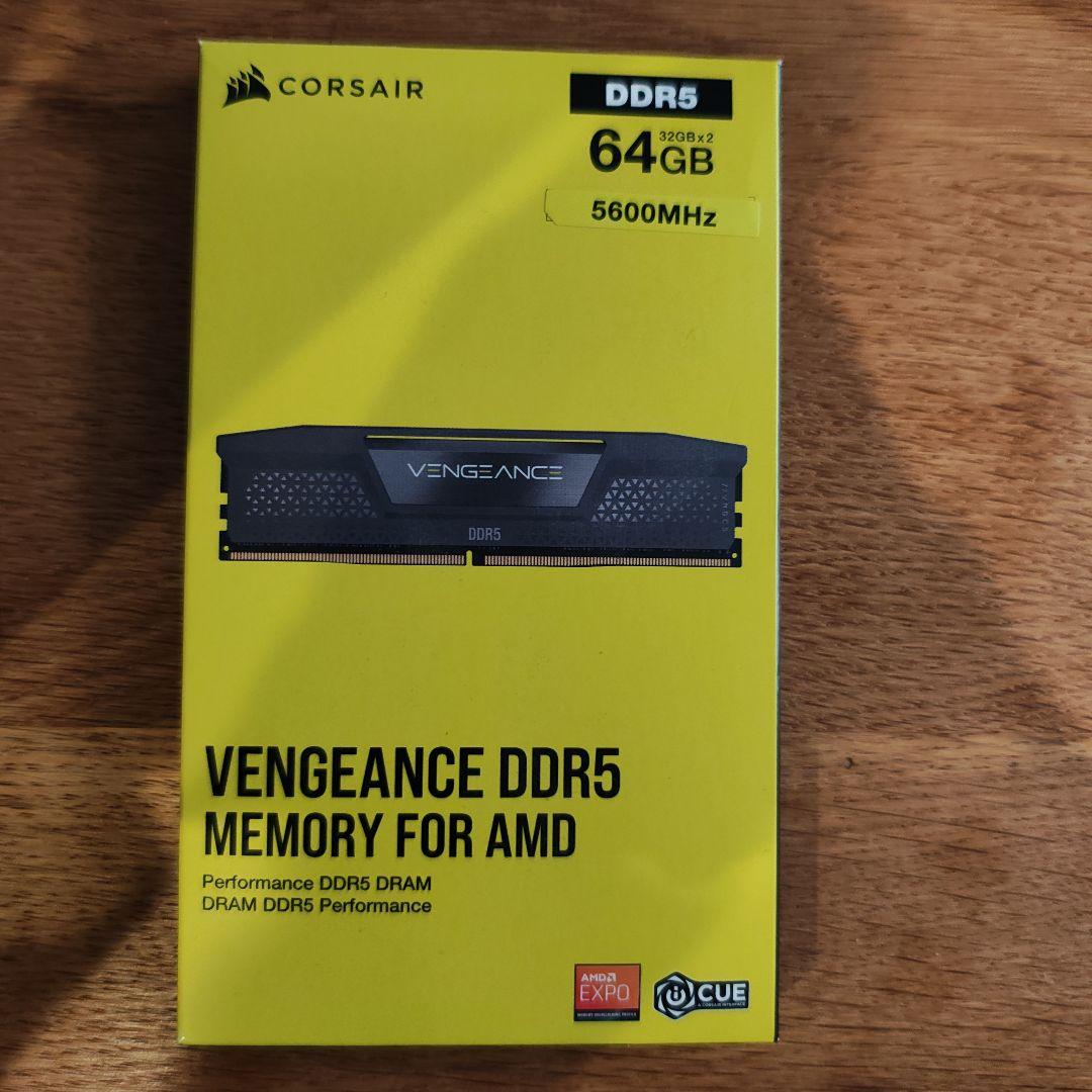 ​【美品/箱付】Corsair メモリ DDR5 64GB (32GBx2)