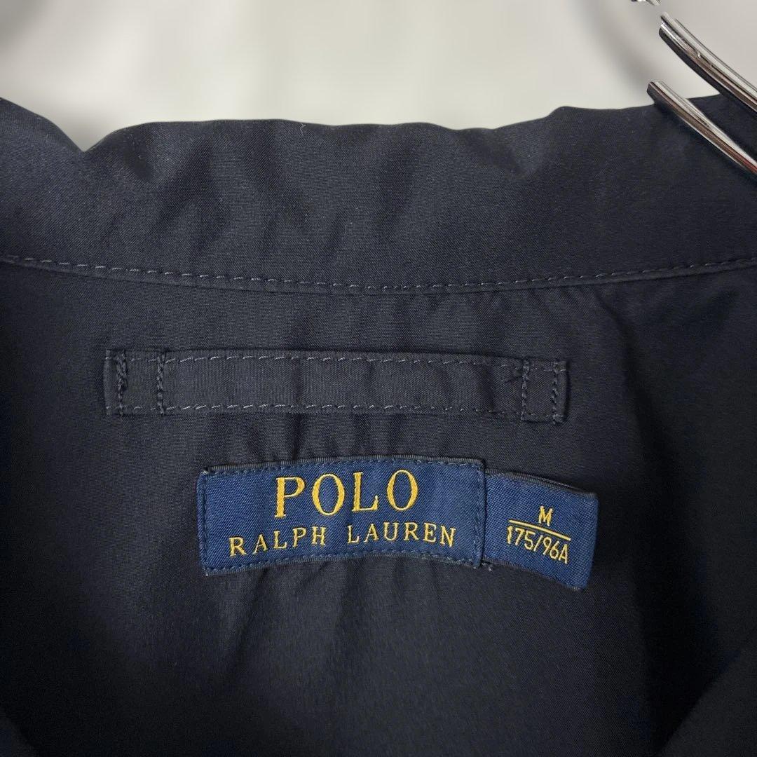 ポロラルフローレン　スイングトップ　ネイビー紺色　刺繍ロゴ　ナイロン　スウィング