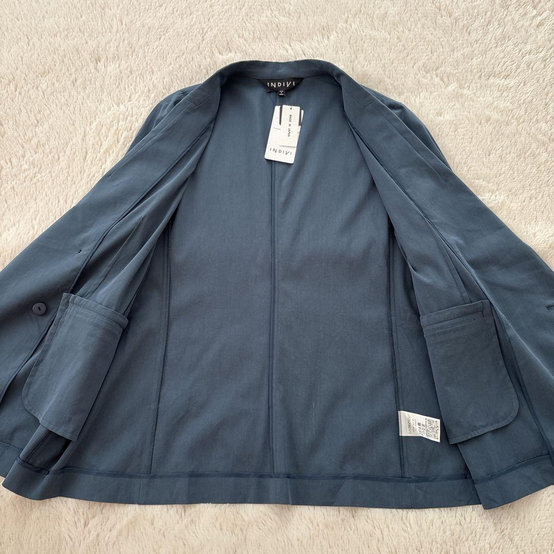 新品✨INDIVI 接触冷感　UVケア　ダブルテーラードジャケット　大きいサイズ