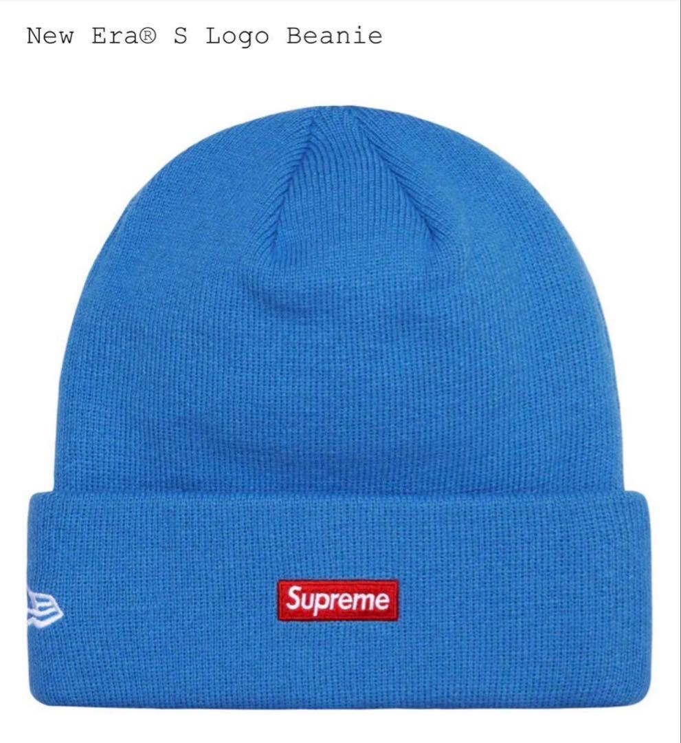 supreme sロゴ　ビーニーニットキャップ