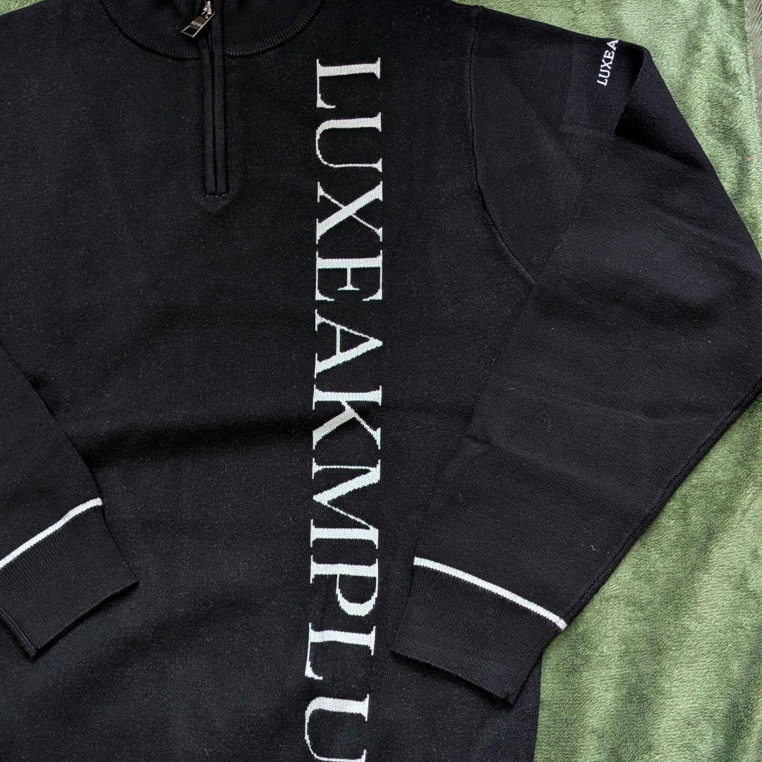 【新品】LUXEAKMPLUS ハーフジップモックネックニットMサイズ