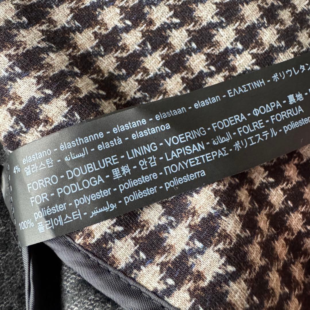 希少52サイズ ZARA ハウンドトゥース テーラードジャケット 千鳥格子 3L