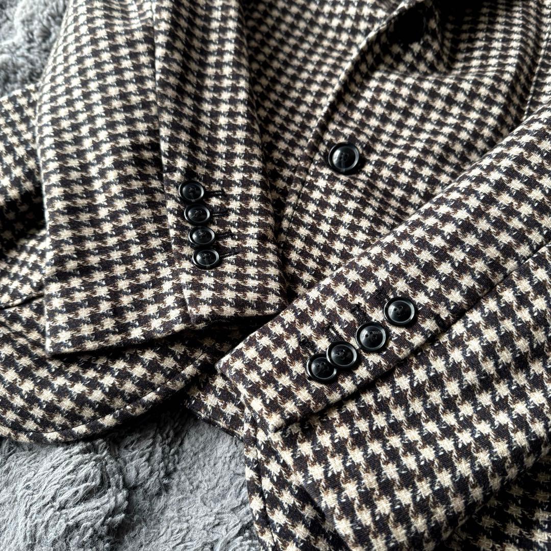 希少52サイズ ZARA ハウンドトゥース テーラードジャケット 千鳥格子 3L