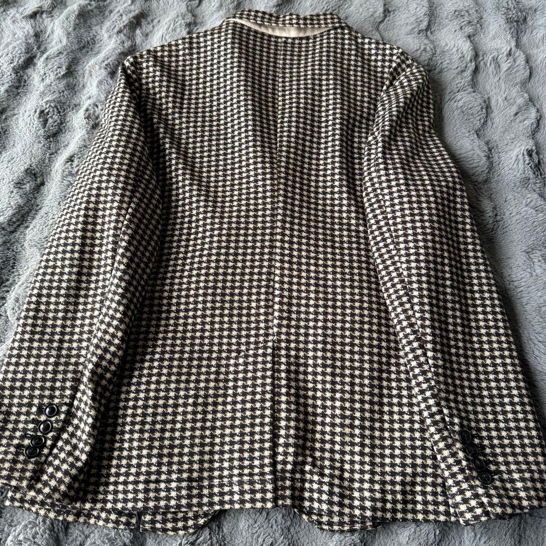 希少52サイズ ZARA ハウンドトゥース テーラードジャケット 千鳥格子 3L