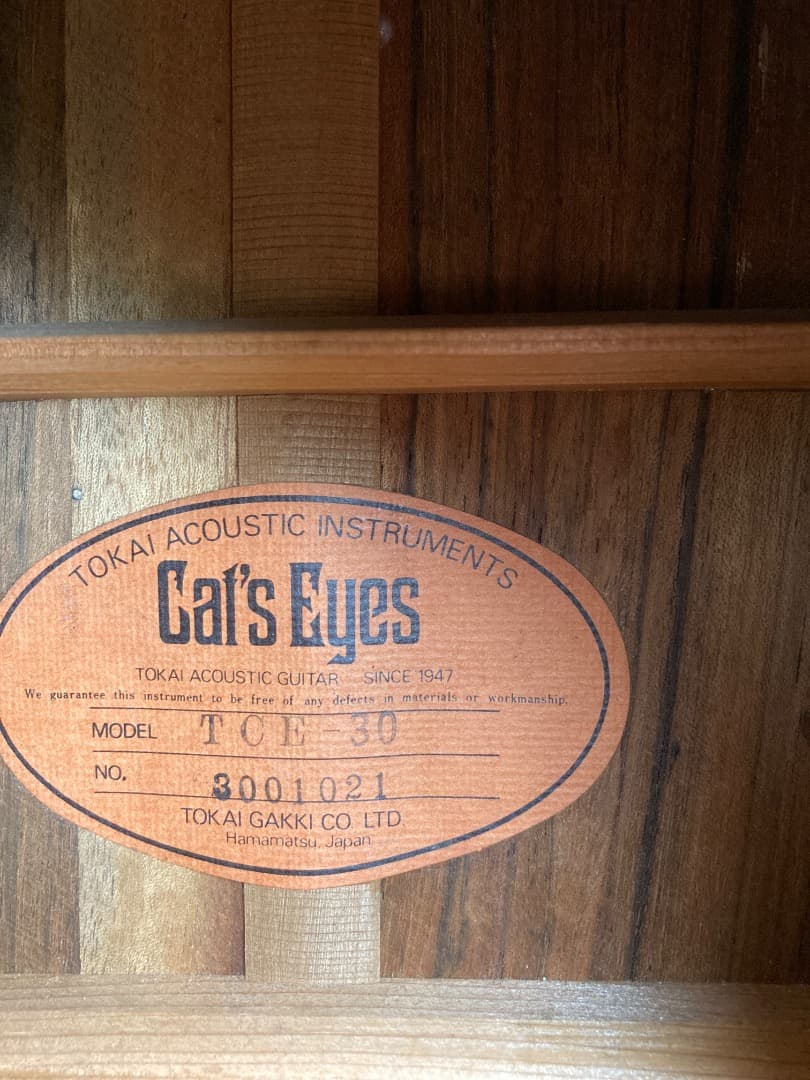 単板　東海楽器　CATS EYES TCE-30『Martin新品弦交換済み』